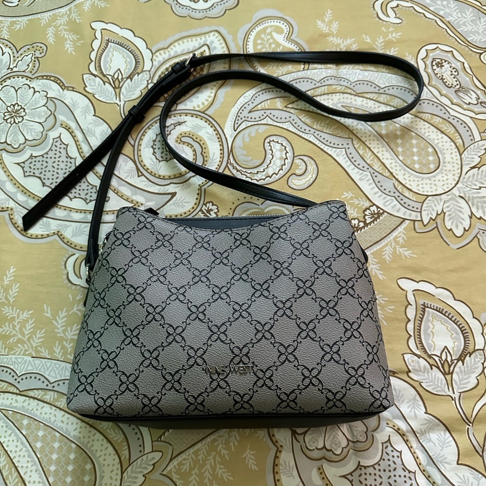 Nine West Gray Patterned Crossbody Bag